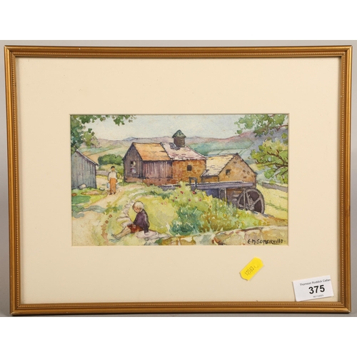 375 - E.M. Somerville framed watercolour