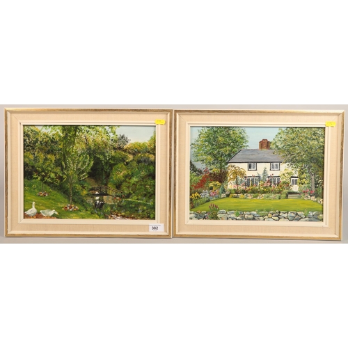 382 - Pair oil on canvas country landscapes