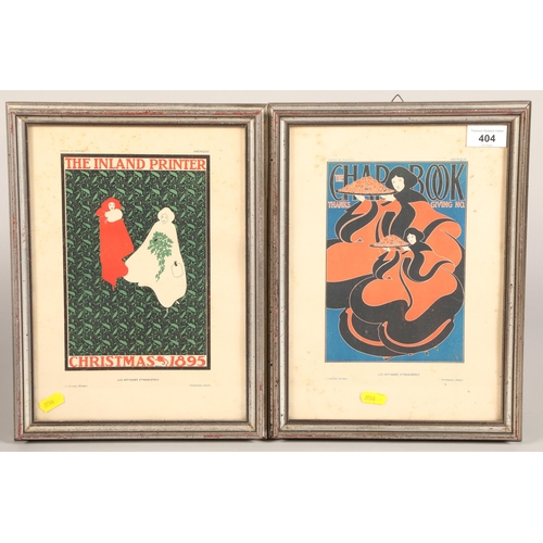 404 - Pair of French prints Les Affiches Etrangeres, 'Thanks giving' 'Christmas 1895' (2)