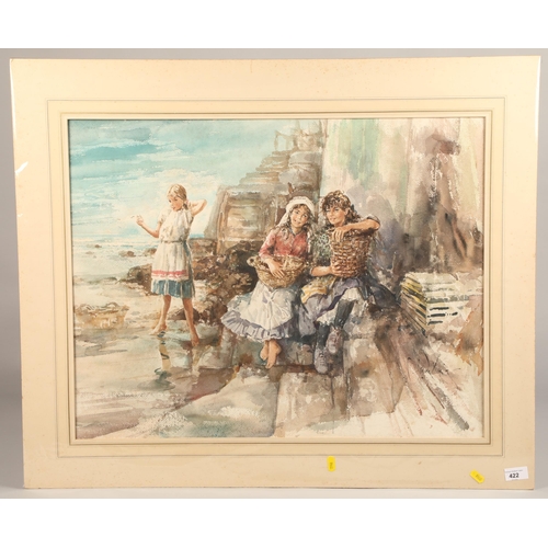 422 - Gordon King, watercolour on paper, unframed in mount