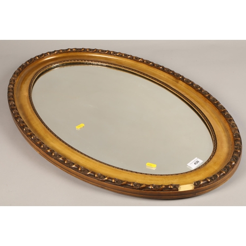 430 - Gilt framed oval mirror 80cm x 53cm