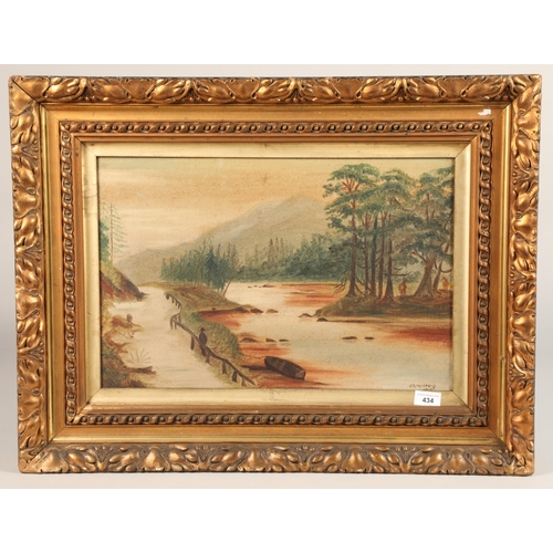 434 - J. Armstrong, two gilt framed oil on canvas (2)