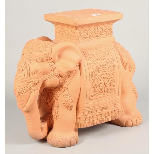 454 - Oriental ceramic elephant, 47 cm high 