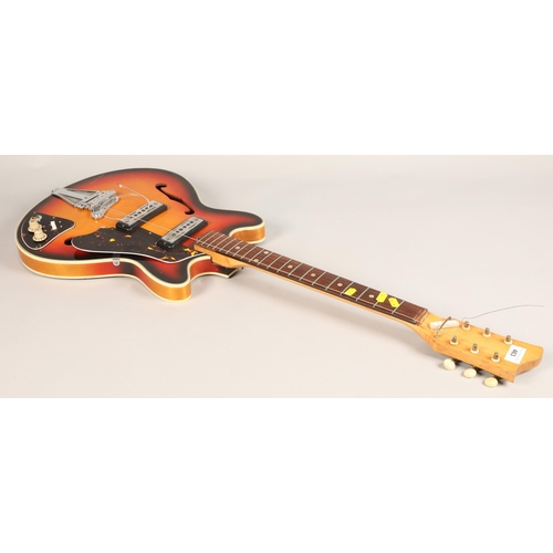 463 - Hollow body electric guitar with sunburst