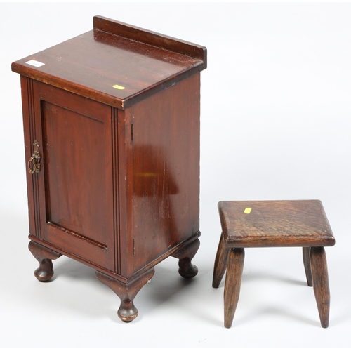 530 - Mahogany pot cupboard, milking stook (2)