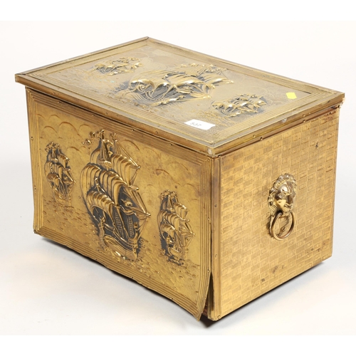 537 - Brass coal box