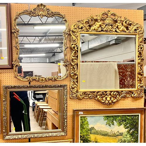 437 - Three gilt framed wall mirrors (3)