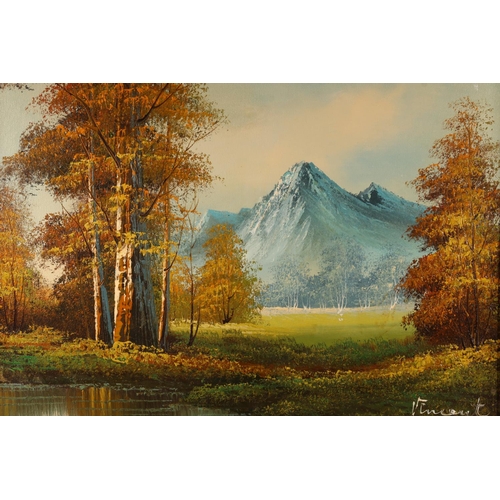 475 - VINCENT, Autumnal landscape, oil on canvas, signed lower right, 39cm x 49cm, frame 58cm x 68cm.