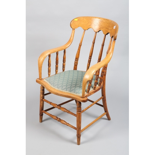 590 - Oak carver arts and craft chair