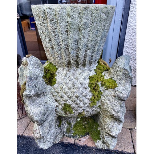 494 - Large garden granite thistle, 67 cm high