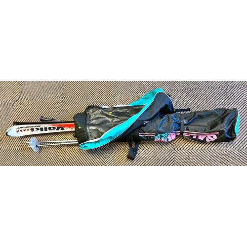 481A - Volki Skis, with three set of poles in Salomon bag