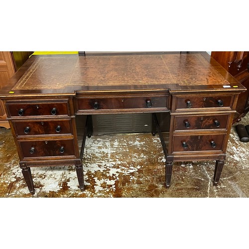 551 - Captains desk with leather embossed top