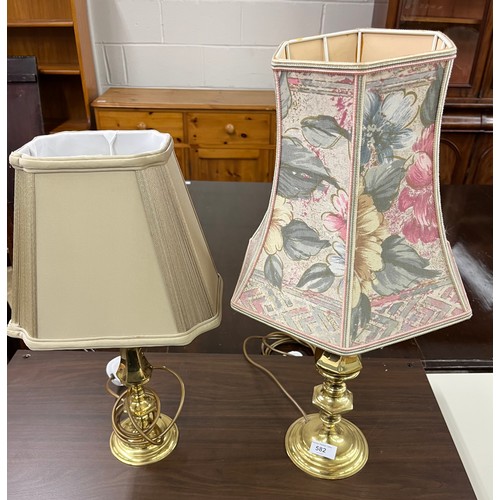 582 - Two brass table lamps (2)