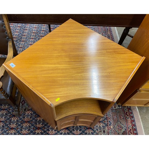 600 - Nathan mid century sideboard, book case over cupboard and corner cupboard (3)