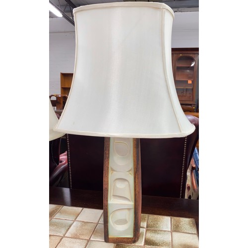 602 - Two large table  mid century ceramic lamps (2)