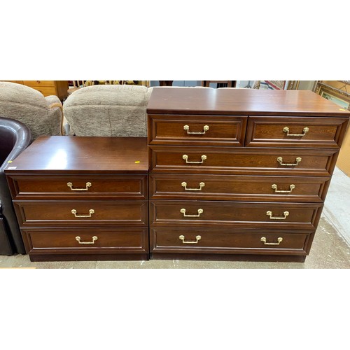 605 - Two over four G plan chest of drawers with matching  three chest of drawers  (2)