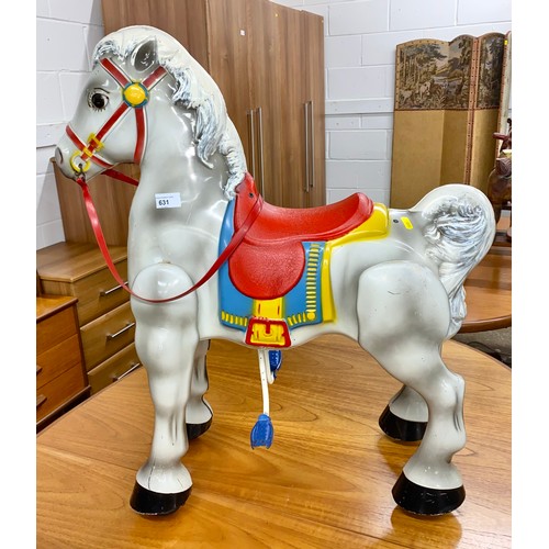 631 - Vintage Mobo Bronco metal childrens toy horse