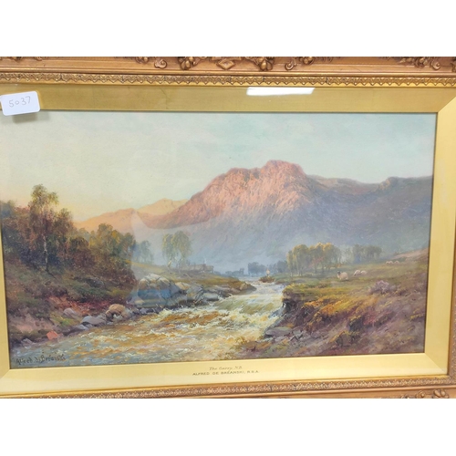 270 - Alfred de Breanski Snr.Loch Oich, N.B.Oil on canvas.Signed. Inscribed to reverse.28 cms x 49 cms.... 