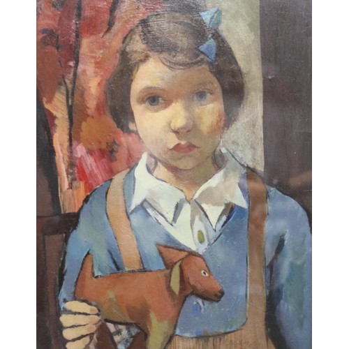 283 - WILLIAM CROSBIE RSA RGI (Scottish 1915-1999) *ARR* Young Girl Oil painting, signed and dated (19)44,... 