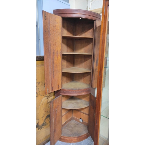 361 - Georgian oak standing corner cupboard.