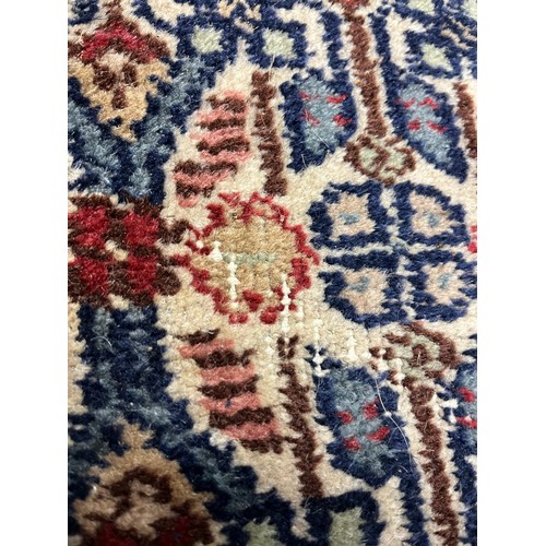 588 - Large woolen Sarab carpet, red and blue ground , 392 x 489 cm