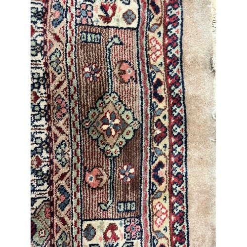 588 - Large woolen Sarab carpet, red and blue ground , 392 x 489 cm