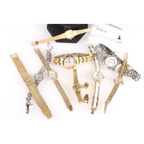 668 - Swarovski cross pendant on chain in original box, and a group of wristwatches to include Henley, Cit... 