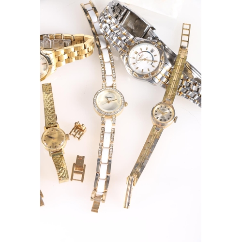 668 - Swarovski cross pendant on chain in original box, and a group of wristwatches to include Henley, Cit... 