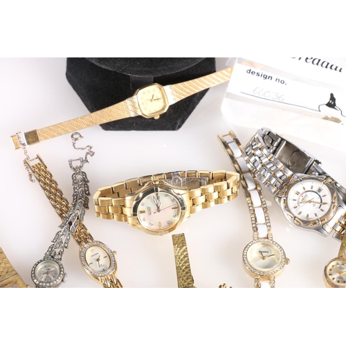 668 - Swarovski cross pendant on chain in original box, and a group of wristwatches to include Henley, Cit... 