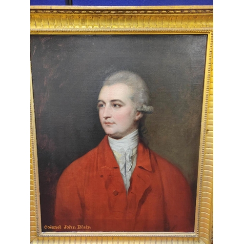 279 - Robert McInnes. Portrait of Colonel John Blair, bust-length in a red coat and yellow waistcoat.With ... 