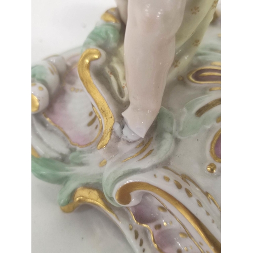 312 - Meissen porcelain centrepiece circa late 19th/early 20th century, modelled as spill vase with encrus... 