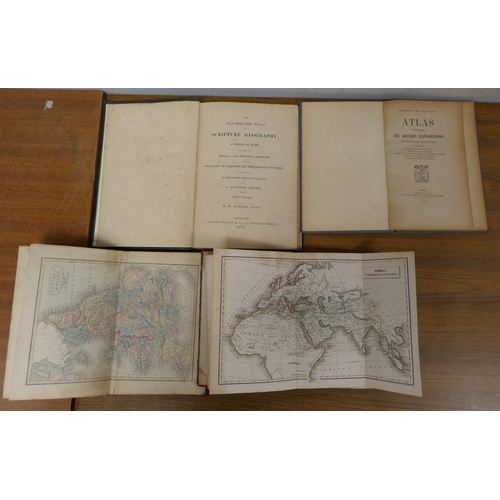 77 - HUGHES W.  The Illuminated Atlas of Scripture Geography. Double page eng. col. maps. Small quarto. O... 