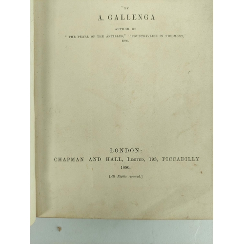 78 - GALLENGA A.  South America. Fldg. eng. map. Rebacked half calf. 1880.