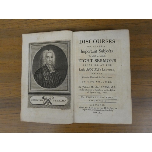 85 - SEED JEREMIAH.  Discourses on Several Important Subjects to Which are Added Eight Sermons. 2 vols. E... 