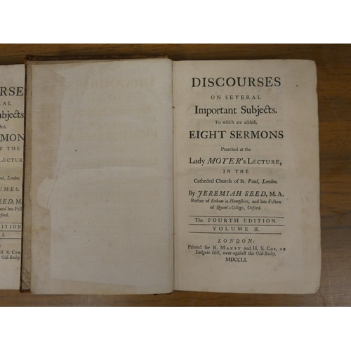 85 - SEED JEREMIAH.  Discourses on Several Important Subjects to Which are Added Eight Sermons. 2 vols. E... 