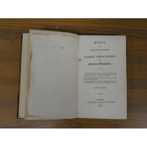 90 - HATCHARD & SON (Pubs).  Hints for the Improvement of Early Education & Nursery Discipline. R... 