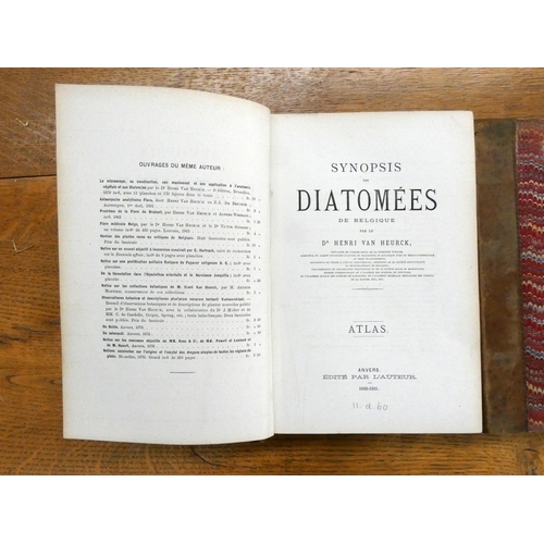 135 - VAN HEURCK HENRI.  Synopsis des Diatomées de Belgique. 2 vols. incl. Atlas Volume. ... 