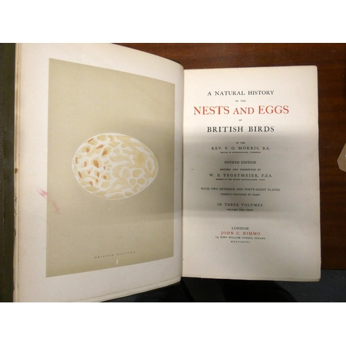 155 - MORRIS REV. F. O.  3 odd vols. of Nests & Eggs of British Birds, with col. plates; als... 