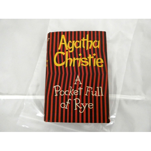 201 - CHRISTIE AGATHA.  A Pocket Full of Rye. Orig. red cloth in clipped d.w. 1st ed., 1953.... 