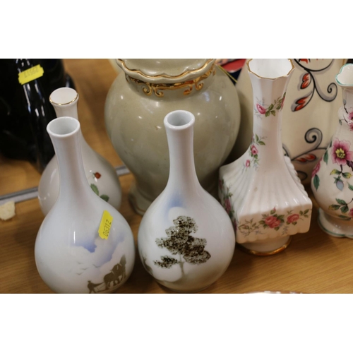 100 - Collection of decorative ceramics to include 1950s style Arthur Woods ewer, Highbank pottery vases e... 