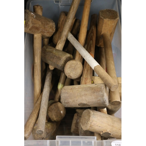 118 - Quantity of wooden mallets.