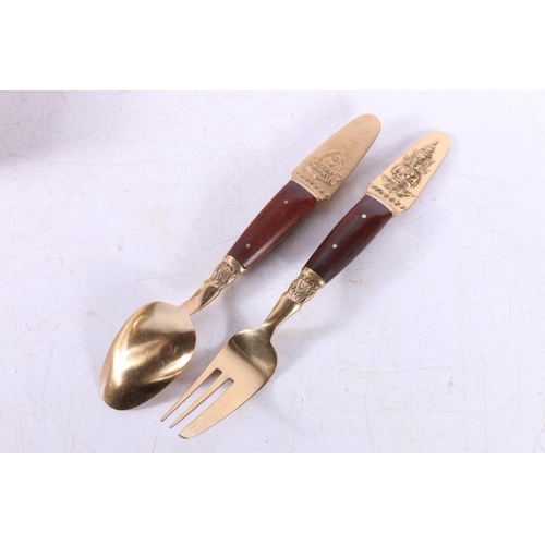 44 - Samran of Thailand treen handled flatware, cased.