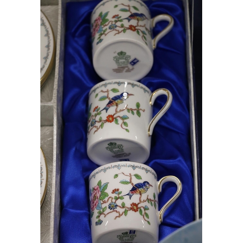 84 - Six Aynsley Pembroke pattern coffee cans and saucers, boxed.