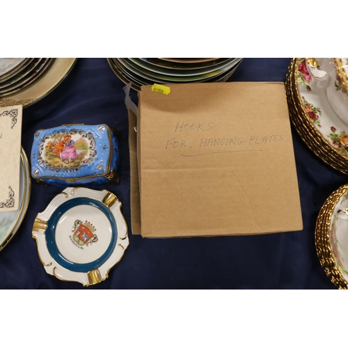 85 - Collectors' plates to include Rocco, a continental trinket box, etc.