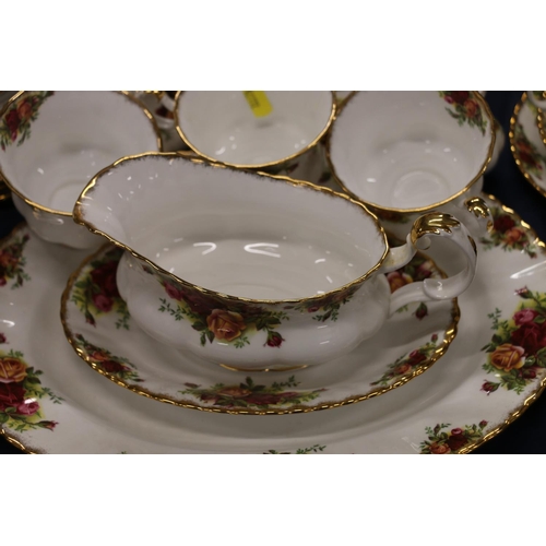 88 - Royal Albert Old Country Roses part dinner set with twin-handled soup coupes, a tureen, etc.