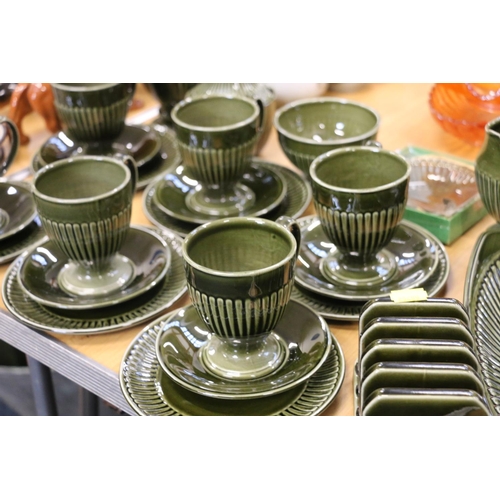 99 - Carlton Ware green ground breakfast set.