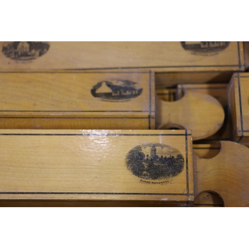 98 - Mauchline Ware razor hone cases.