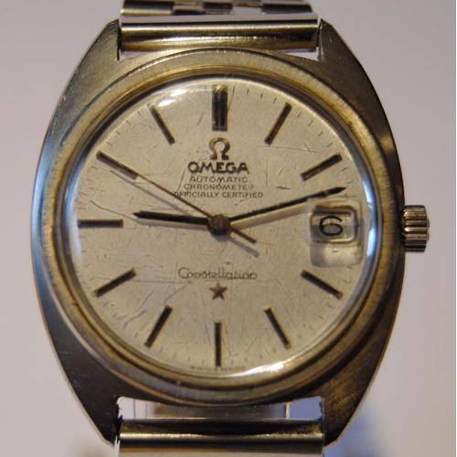 99 - Omega Constellation Chronometer automatic gent's wristwatch, c. 1970s, in stainless steel case with ... 