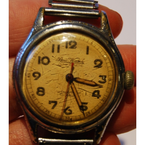 102 - Roa antimagnetic waterproof gent's wristwatch, c. 1940s/50s, in stainless steel case with cream dial... 