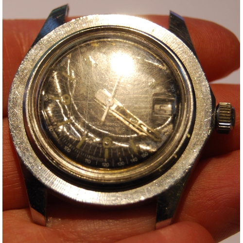 114 - Interpol De Luxe 21 jewels antimagnetic diver's-style watch, c. 1960s/70s, in oval shaped stainless ... 